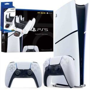 PS5 CONSOLE MGM PLAYSTATION 5 SLIM 1TB DIGITAL + 2 CONTROLLERS + DUAL CHARGER